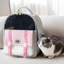 펫포에버 강아지 고양이 마카롱 이동 백팩, 핑크