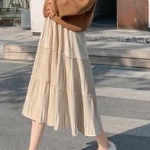 임산부 벨벳 플리츠 케이크 스커트