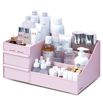 마켓플랜 멀티 화장품 정리함 핑크 대형, 1개