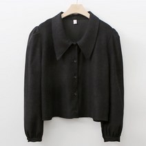 슈가펀 큐츠드 퍼프 세미 크롭 블라우스