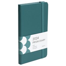 2024 프리즘 슬림 먼슬리 다이어리 날짜형 수첩형 월간, 블루그린