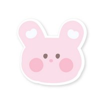 메르시밴드 뽀글이 토끼 그립톡 2종 세트, 화이트, 핑크, 1세트