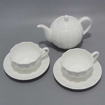 차믈리에 펌킨 티포티 500ml + 찻잔 2p + 찻잔받침 2p 세트 화이트, 1세트, 티포티 + 찻잔 + 찻잔받침