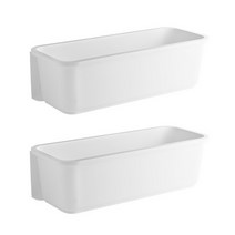 블럭마트 접착식 슬라이딩 주방 양념 통 선반 2p, 화이트