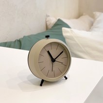 나스카피 캡슐 무소음 알람 아날로그 탁상 시계, 베이지