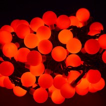 LED 앵두 메모리형 검정선 줄전구 100구, 빨강색