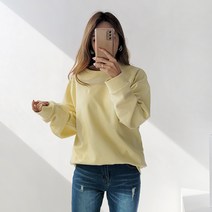 끌레느모네 여자 데일리 베이직 오버핏 무지맨투맨