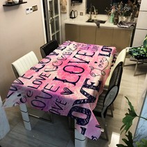 러브모드 패턴 다양한 패브릭 사각 테이블보, 14, 140 x 140 cm