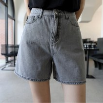 빼빼 여성용 마일드워싱 데님 반바지
