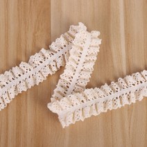 위튼 diy 수술 장식 부자재 꽃 원단 레이스, 20개, 핑크 베이지