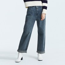 미쏘 여성용 투버튼 롤업 보이프렌드핏 데님 청바지