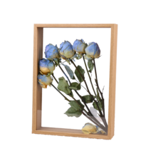 동그란주먹 프리저브드 플라워용 아크릴 양면 액자, 베이지