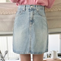 밀라 데님 미디스커트
