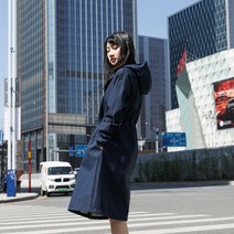 여성용 핏사 기능성 우비 바람막이 방수 골프 우의, 네이비