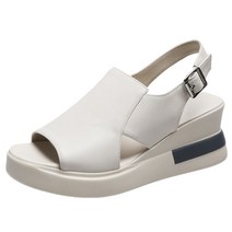 여성용 베이직 통굽 슬링백 샌들