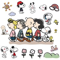 스누피 캐릭터 노트북 아이패드 스티커 캐리어 여행가방 장식 빅스티커 방수 다꾸