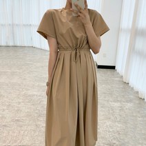 바스락 원피스 반팔버젼 단아한 아노락 허리스트링