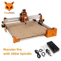 Foxalien cnc 라우터 기계 masuter pro 나무 금속 조각 절단을 위한 300w 스핀들이 있는 모든 알루미늄 프레임 밀링 머신, 은, 은, 은