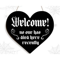 할로윈 장식 실내 - 할로윈 장식 - 고스 홈 호러 미적 현관 화환 고딕 웰컴 사인 - 야외 마당 울타리 으스스한 벽걸이 액센트 방 벽 19.8 x 23.9cm(7.8 x 9.4인, z-welcome sign -7.8 x 9.4 inch