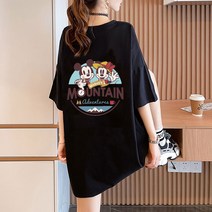 손드르 미키 빅 사이즈 반팔티 여성 여름 오버핏 반팔 티셔츠 (M-5XL)