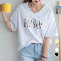 [나크21] (55~88) 레오파드 로고 반팔 티셔츠 DM22-T-32