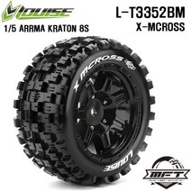 L-T3352BM MFT X-MCROSS ARRMA 1/5 KRATON 8S용 MONSTER TRUCK TIRE (SPORT / BLACK / HEX 24MM / 반대분)