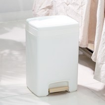 창신리빙 블랑사각페달휴지통10L 화이트 쓰레기통 소품 정리 심플