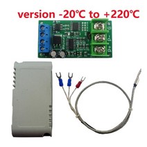 DC 8V-25V 12V 24V PT100 RTD 조절가능기 RS485 Modbus Rtu 온도 센서 ABS 쉘 포함-20-400 섭씨, [02] -20 to 220C