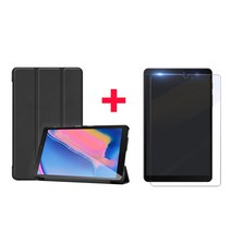 1+1 삼성 갤럭시탭A 8.0 2019 with S pen 북커버 케이스+강화유리필름 S펜, 스마트케이스(빨강)+강화유리