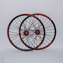 자전거림 휠셋 mtb 4 밀폐형 베어링 휠 알루미늄 합금 산악 더블, 27.5h 레드 허브 블랙
