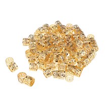 QDY 100Pcs 하트 메탈 커프 헤어 익스텐션 장식 Dreadlocks Beads, 1매, 금