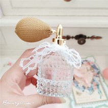 Meiyou 유럽 양각 에어백 스프레이 향수 병 유리 병 달콤한 핑크 레이스 보우, 갈색