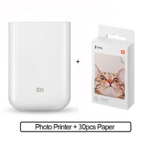 핸드폰사진인화기 휴대용포토프린터 미니포토프린터 Xiaomi 포토 프린터 300 인치 당 점 Mi 블루투스 호환, 04 Printer Add 30 Paper