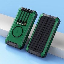 캠핑용배터리 카라반 트레일러 파워뱅크 발전기 배터리 20000 자체 포함 케이블 태양열, 초록, 20000mAh