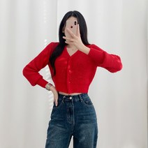 티데일리 여성용 미미 크롭 니트 가디건