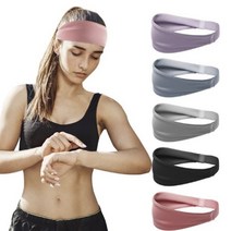 1+1 다무다무 땀 흡수 잘되는 스포츠 헤어밴드, 블랙+코랄핑크
