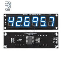 4/6 자리 0.56 인치 7 세그먼트 디지털 튜브 시계 모듈 더블 도트 LED 디스플레이 TM1637 arduino용 파란색 노란색 흰색 녹색 빨간색, [06] 6 Digit blue, 06 6 Digit blue