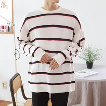 소프트 스트라이프 포인트 루즈핏 니트 MLDTSW03270