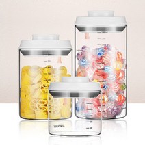 유리 원터치 원두보관 진공 밀폐용기, 1통, 유리 원터치 원두 보관 진공밀폐용기 1L(300g)