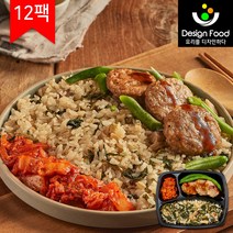 [디자인푸드]맛남주의 맛난식탁도시락 표고버섯밥&떡갈비 6팩/12팩/18팩/24팩 냉동도시락, 12팩