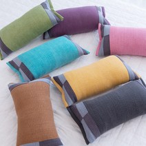 사랑예감 순면 피그먼트 패치형 메밀 베개 2종 세트, 보라, 분홍, 1세트