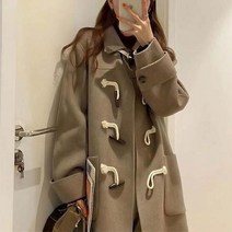 [예쁨시전] 여성 겨울 모직 버클 디자인 코트