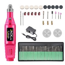 미니 드릴 전기 조각 펜 가변 속도 로타리 도구 키트 연삭 연마를위한, 02 pink-58pcs_02 EU