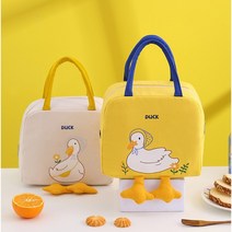 대용량 귀여운 보냉백 보온/보냉가방 캠핑 도시락가방 골프간식가방 2개, 01.러버덕 도시락가방, 베이지1개, 베이지1개