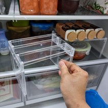 1+1 투명 아크릴 냉장고 정리선반 싱크대 주방 수납 트레이