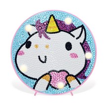 블링블링 어린이 보석십자수 LED 무드등 전용액자포함 캐릭터 DIY 세트 비즈 큐빅 동물 소형 키즈, 어린이무드등 1세트, 유니콘