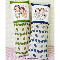 더스티치 십자수 쿠션 보듬이 패키지 DIY 만들기 세트 캐릭터, 나뭇잎보듬이-카키, 1개