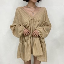 미메이드유 / 체형커버 루즈핏 캉캉 원피스 블라우스