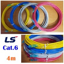 LS전선 UTP CAT6 블루RJ45 랜케이블 4m(제작상품), 그레이(크로스), 1개