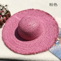 새로운 여성 비치 야외 여행 태양 밀짚 모자 천연 라피아 와이드 브림 탑 캡 페도라 스타우 색상 311eEA9a5